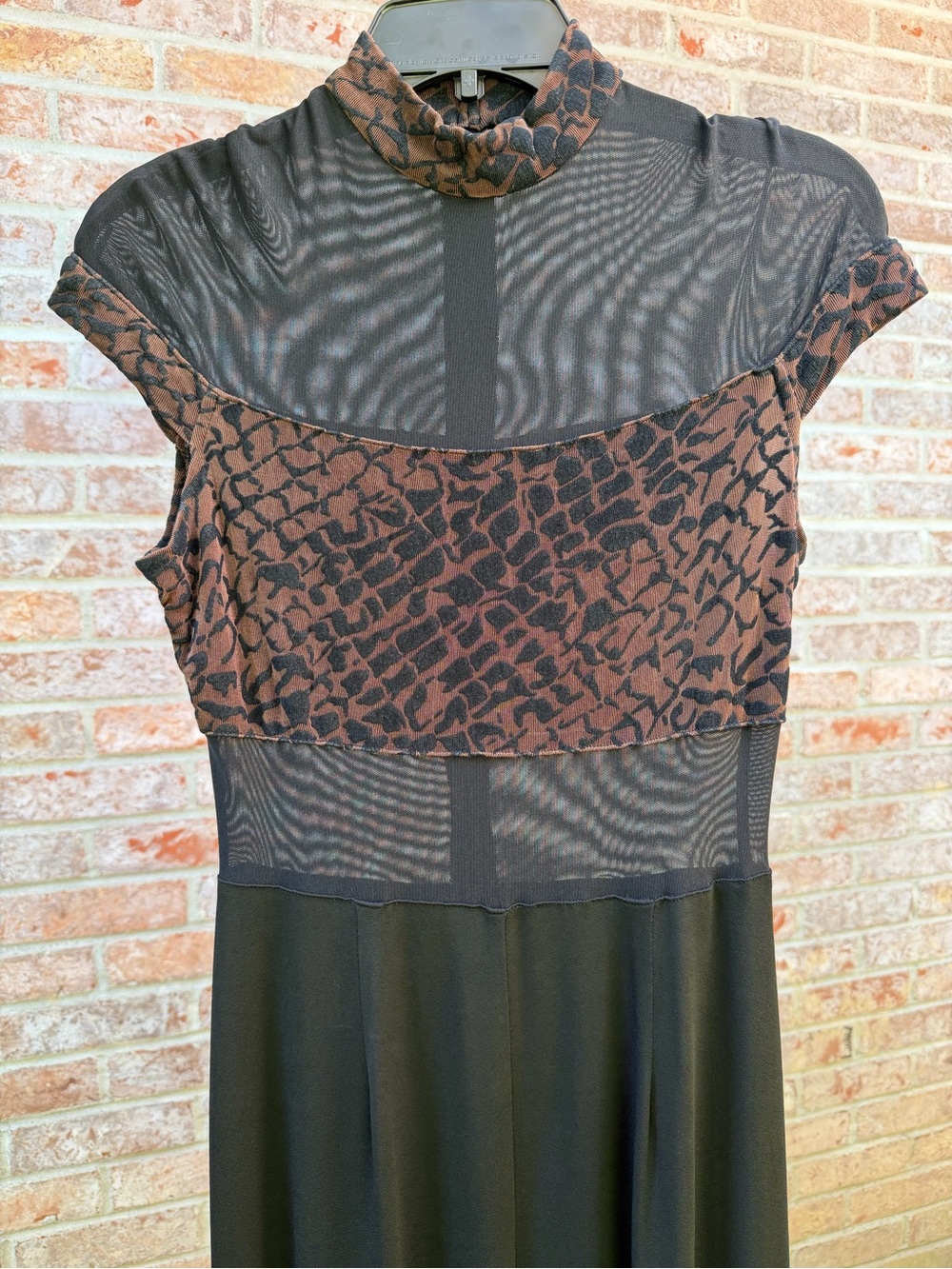 Black and Brown Animal Print Fit-and-Flare Jumpsuit